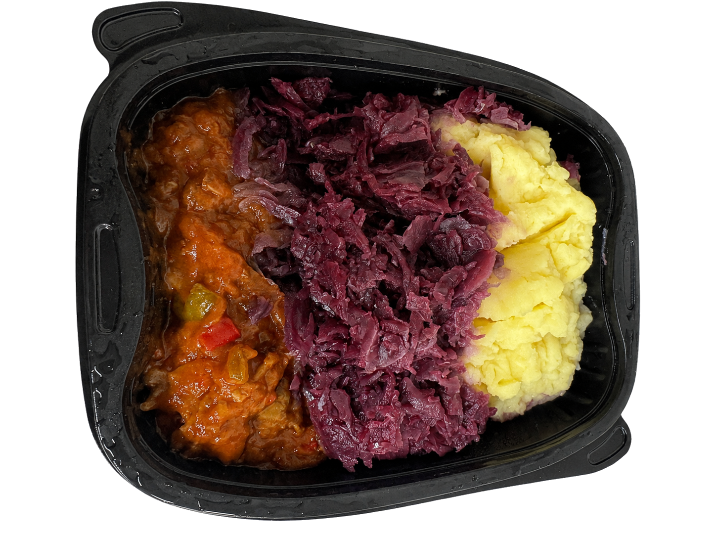 Goulash met puree en rodekool